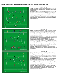 ACTIVITY #1 Set up: Open space or define area if needed (i.e., 20 x