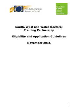 South, West and Wales Doctoral Training Partnership Eligibility and