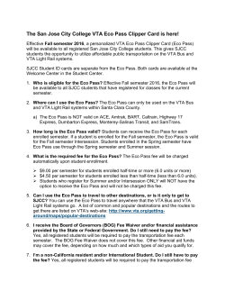 The San Jose City College VTA Eco Pass Clipper Card is here!