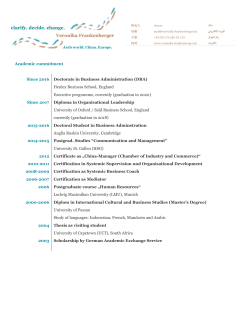 Academic commitment Since 2016 Since 2017 2015