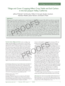 Tillage and Cover Cropping Affect Crop Yields and Soil Carbon in