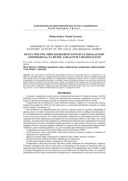 65 assessment of an impact of competitive firms on economic activity