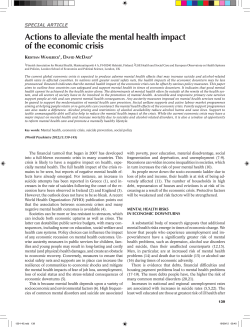 Actions to alleviate the mental health impact of the economic crisis