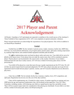 2017 Player and Parent Acknowledgement