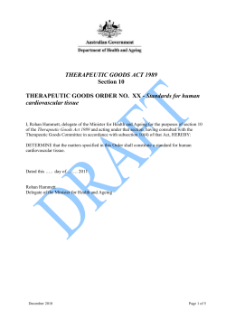 Standards for human cardiovascular tissue