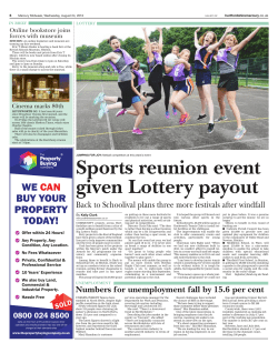 Sports reunion event given Lottery payout