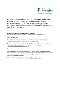 Markov Chain methods for the Bipartite Boolean Quadratic