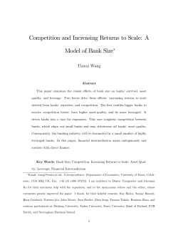 Competition and Increasing Returns to Scale: A Model of Bank Size"