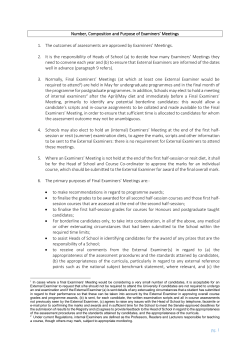Number, Composition and Purpose of Examiners` Meetings 1. The