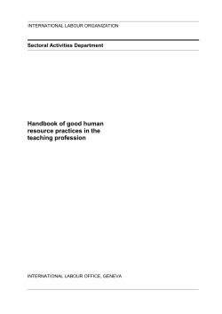 Handbook of good human resource practices in the teaching