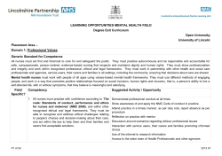 learning opportunities mental health field