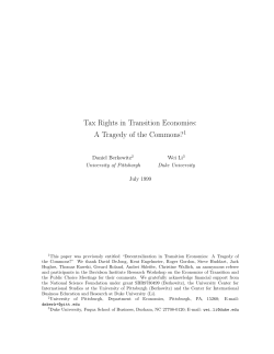 Tax Rights in Transition Economies: A Tragedy of the Commons?