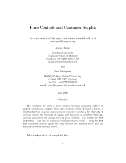 Price Controls and Consumer Surplus