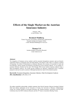 Effects of the Single Market on the Austrian Insurance Industry