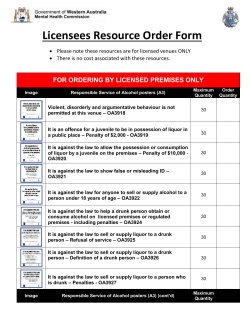 Order Form - Mental Health Commission