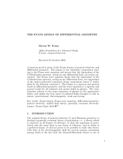The Evans Lemma of Differential Geometry