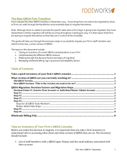 Take an Inventory of Your Firm`s QBOA Consoles