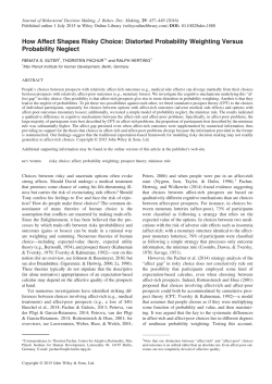 How Affect Shapes Risky Choice: Distorted Probability Weighting