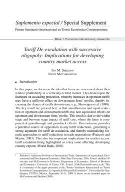 Tariff De-escalation with successive oligopoly