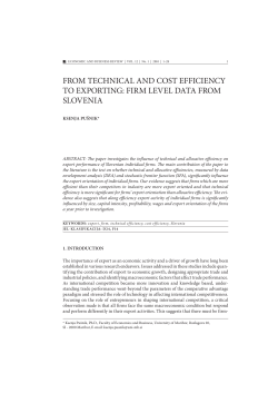 from technical and cost efficiency to exporting