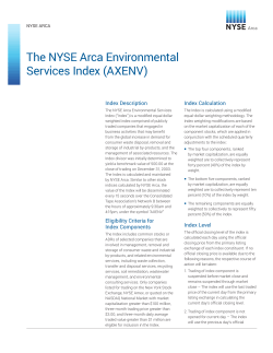 The NYSE Arca Environmental Services Index