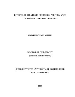 EFFECTS OF STRATEGIC CHOICE ON PERFORMANCE OF