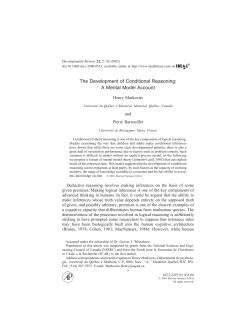 The Development of Conditional Reasoning: A Mental