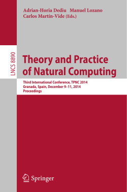123 Theory and Practice of Natural Computing