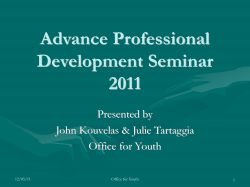 Advance Professional Development Seminar 2011
