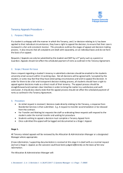 Tenancy Appeals Procedure