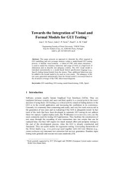 Towards the Integration of Visual and Formal Models for GUI Testing *