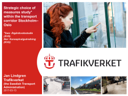 Strategic choice of measures study* within the transport corridor