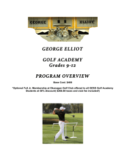 GEORGE ELLIOT GOLF ACADEMY Grades 9