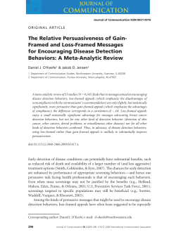 The Relative Persuasiveness of Gain-Framed and Loss