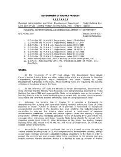 GOVERNMENT OF ANDHRA PRADESH A B S T R A C T Municipal