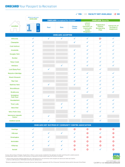 OneCard locations and benefits guide - Vancouver