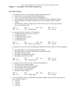 Chapter 1—Economics: The World Around You