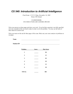 Problem 1 &ndash; First-Order Predicate Calculus (15 points)