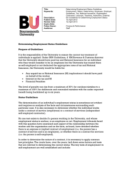 Determining Employment Status Guidelines