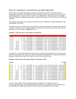 How do I interpret a record from an ASCII data file