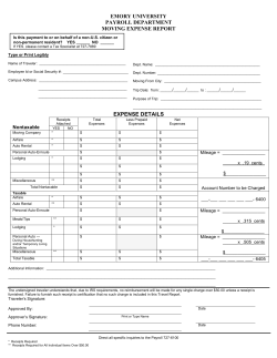 Moving Expense Report - Emory HR