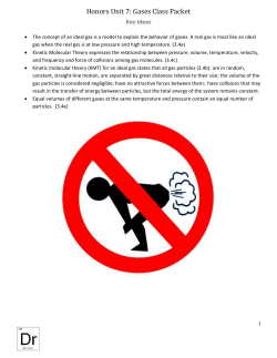 Honors Unit 7: Gases Class Packet
