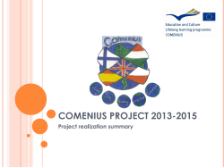 PROJEKT COMENIUS 2013-2015