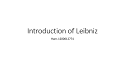 Introduction of Leibniz