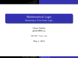 Mathematical Logic - Reasoning in First Order Logic