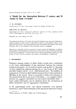 A Model for tbe Interaction Between F centers and H Atoms in Ionic