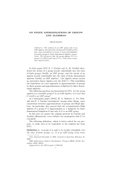 ON FINITE APPROXIMATIONS OF GROUPS AND ALGEBRAS In