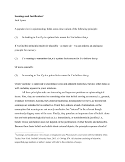 Critical Notice: Seemings and Justification, ed. Chris Tucker