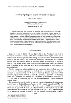 Classifying regular events in symbolic logic