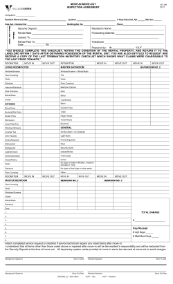 Move-in Move-out Inspection Form